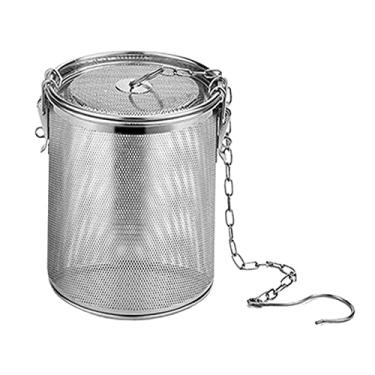 Imagem de Baoblaze Infusor de bola de chá grande para chá de folhas soltas e temperos, infusor de malha fina para cozinhar, aço inoxidável de grau alimentar, com gancho de corrente, filtro de chá de malha fina, 2,1L
