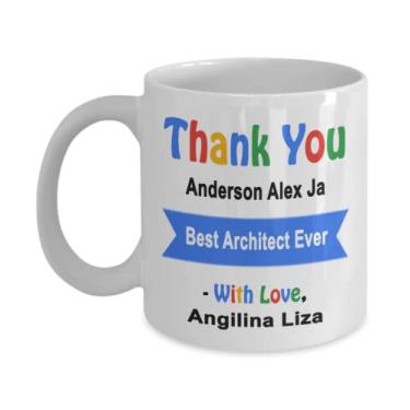 Imagem de Caneca personalizada de arquiteto, melhor caneca de arquiteto, caneca personalizada de arquiteto, presentes de arquiteto, presente personalizado para arquiteto, presente de agradecimento de arquiteto, de arquiteto, caneca de café de 325 ml