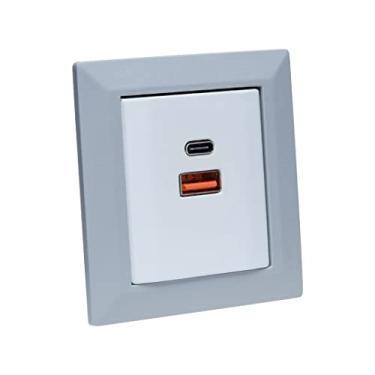 Imagem de Kit Espelho Duplo Chanfrado 2 USB 9.0A 1 Tipo C e 2 USB 4.9A