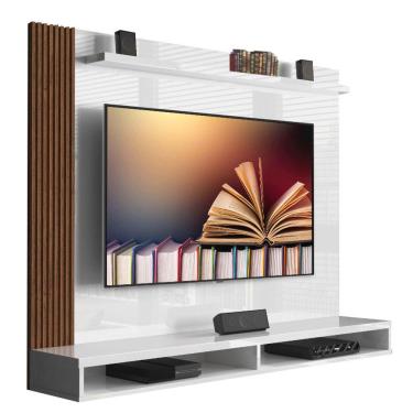 Imagem de Painel para TV Dijon Branco com Naturale - MóveisAqui