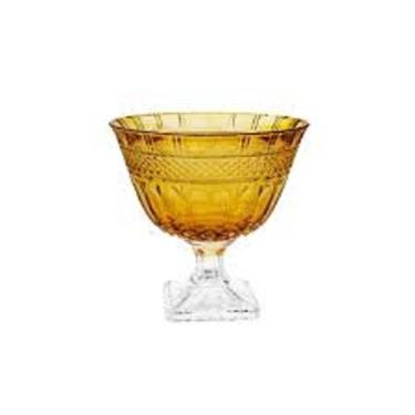 Imagem de Centro De Mesa Com Pé De Cristal Brandon - Âmbar