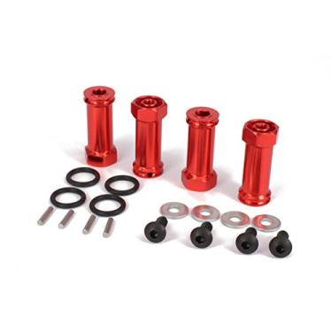 Imagem de HobbyCrawler Adaptadores de extensão de cubo sextavado de roda de 12 mm para combinação de 30 mm mais longa para carro RC TRAXXAS Slash 5807 Stampede/HQ 727 peças (vermelho)