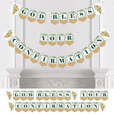 Imagem de Big Dot of Happiness Cruz elegante de confirmação - Faixa de festa religiosa - Decorações de festa - God Bless Your Confirmation