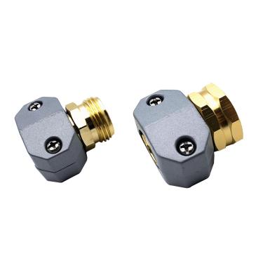 Imagem de Grekywin Acessórios de reparo de mangueira de jardim com braçadeiras, conector de reparo de mangueira de água de liga de zinco e alumínio, adequado para mangueira de jardim de 5/8 polegadas e 3/4 polegadas