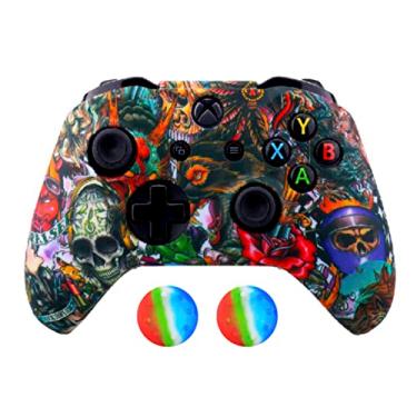 Imagem de Capa Capinha Case Skin Compatível com Controle Joystick do Xbox One S X Protetora Anti Impacto Queda Silicone Alta Proteção (Graffiti 09)