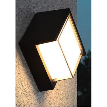 Imagem de Arandela Moderna Quadrada Iglu Externa Preta 12W 3000K Luz
