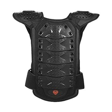 Imagem de harayaa Protetor de ciclismo jaqueta proteção da coluna colete refletivo para motocicleta armadura peitoral para equitação de bicicleta equestre snowboard jovem, preto cor M