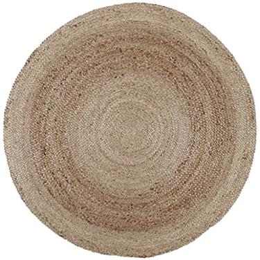 Imagem de Tapete redondo de juta, tecelagem artesanal natural estilo casa de fazenda sala de estar mesa de jantar sala de estudo tapete redondo (tamanho : 200 cm de diâmetro)