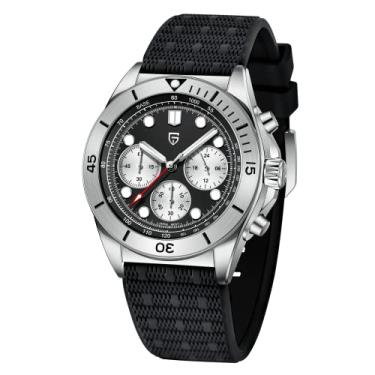 Imagem de HaiQin Pagani Design Relógio masculino profissional com cronógrafo, movimento de quartzo japonês, safira sintética, com bola de aço inoxidável, 100 m, impermeável, casual, moderno,