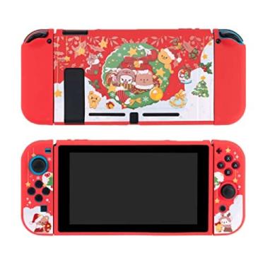Imagem de ENFILY Cute Christmas Santa Claus Case Compatible with Nintendo Switch, Dockable Case Cover, Ergonomic Soft TPU Grip Case for Joycon, Sparkle Skin Set