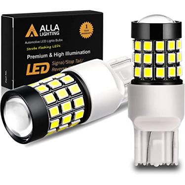 Imagem de Alla Lighting Lâmpadas de LED estroboscópicas T20 Wedge 7440 7443, 6000K Xenon Branco Super Bright 2835 39-SMD 7440KX W21W 7440LL Substituição de lâmpadas alternativas para carros, caminhões