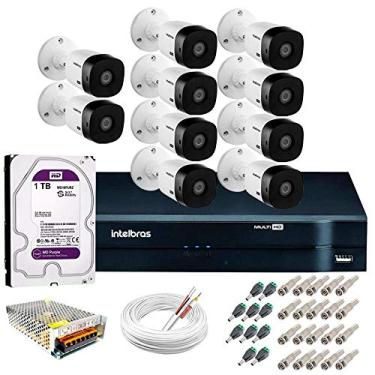 Imagem de Kit cftv 10 Câmeras HD 720p VHL 1120 B + DVR 1116 Intelbras HD 1TB + Acessórios
