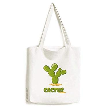 Imagem de Cactus Plant Suculentas em vaso verde sacola sacola de compras bolsa casual bolsa de mão