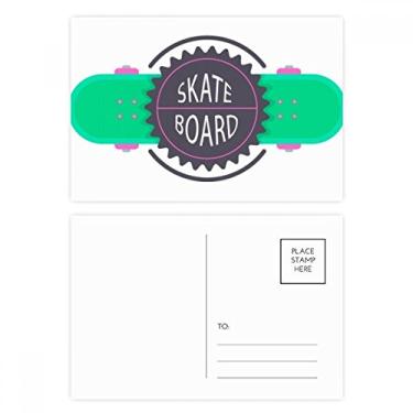 Imagem de Skate esportivo com desenho Mottos em aquarela, cartão postal de aniversário