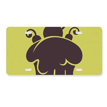 Imagem de DIYthinker Placa de carro com silhueta de derretimento, sorvete, cereja, acessório de aço inoxidável