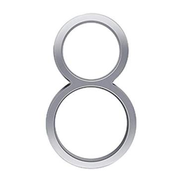 Imagem de Placa de casa flutuante 3D de 12,7 cm, placa de porta número dígitos para casa ao ar livre endereço caixa de correio grande placa 0-9, liga de prata, montagem com parafuso, antiferrugem, durável