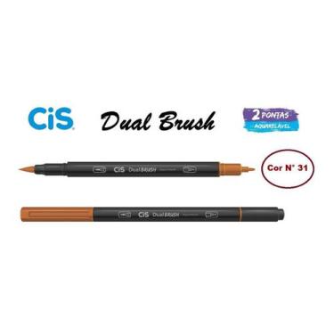 Imagem de Caneta Pincel Cis Dual Brush Pen Aquarelável 31 Marrom Claro