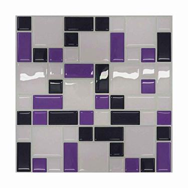 Imagem de Pastilha Adesiva Roxa Branca Kit 4 Placas