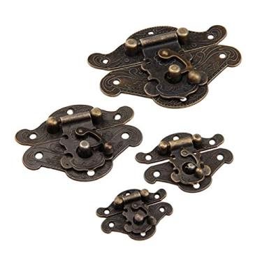 Imagem de 1 pc Antique Bronze Jóias Caixa De Madeira Hasps Gavetas De Gavetas Decorativas Malas De Bronze Hasp Latch Buckle Fecho YYDFPIIA (Color : 82X65mm)