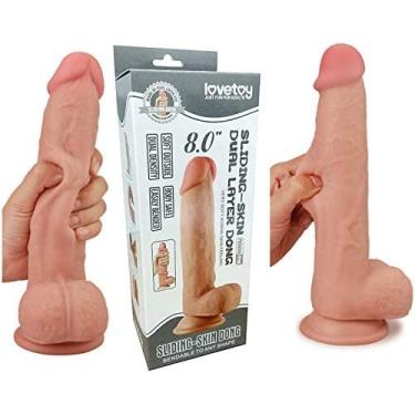 Imagem de Pênis Realística 20,5 cm com Camada de Dupla Intensidade - LOVETOY SLIDING-SKIN DUAL LAYER DONG - Sex shop
