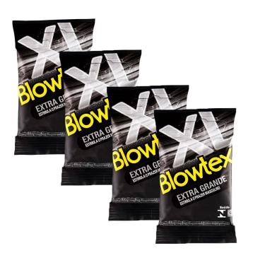 Imagem de Kit 4 Pacotes Preservativo Blowtex Extra Grande C/ 3 Unidades Cada