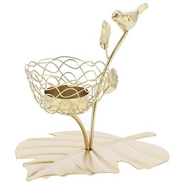Imagem de Castiçal, Decoração para casa Ornamento de mesa Suporte de vela vintage Metal dourado Criativo Suporte de vela Tealight Castiçal de ferro para decoração de casamento