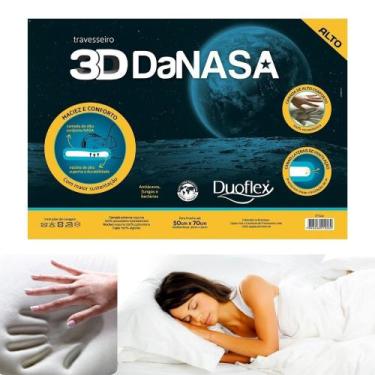 Imagem de Travesseiro Da Nasa Alto 3D Conforto Duoflex Macio Antialergico Antiba