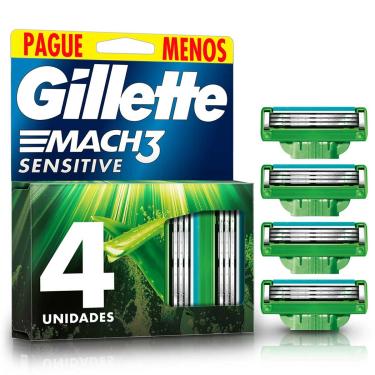 Imagem de Carga para Aparelho de Barbear Gillette Mach3 Sensitive com 4 unidades 4 Unidades