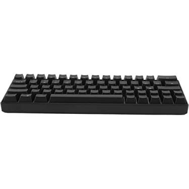 Imagem de Teclado mecânico para jogos, teclado para jogos de modo triplo 64 teclas preto design ergonômico Bateria de longa duração para jogos em casa para escritório / 543 (Size : Blue Switch)