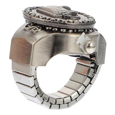 Imagem de NOLITOY 1 pç anel relógio vintage dedo relógio anel para mulheres relógios masculinos anel de dedo temporizador relógio anel feminino, Verde, 3X3cm, 1