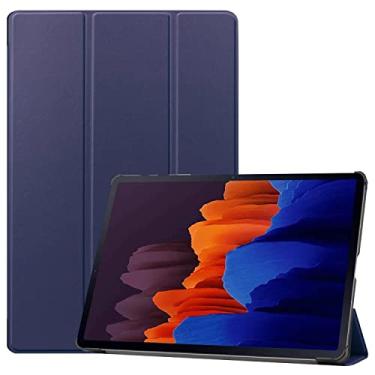 Imagem de ZZOUGYY Capa de tablet para Samsung Galaxy Tab S7 Plus 12,4 T970 T975 (versão 2020), capa de couro leve com suporte fólio ultrafina para Galaxy Tab S7+ 2020 SM-T970 SM-T975 12,4 polegadas