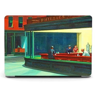 Imagem de Capa de arte compatível com MacBook Pro de 13 polegadas, 2022, 2021, versão 2020-2018 A1708 Portrait Cityscape Hard Shell com capa de teclado e protetor de tela (Nighthawks by Hopper)