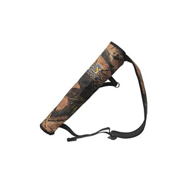 Imagem de BowQier Arrow Quiver, suporte para aljava de flecha nas costas, bolsa de transporte pendurada na cintura da aljava do quadril – cinto de nylon ajustável juventude aljava para prática de caça (CAMO)