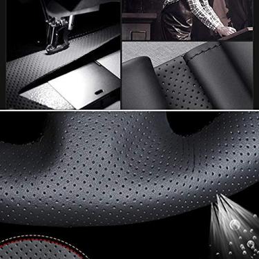 Imagem de QUNINE Car Steering Wheel Cover  Black Carbon Fiber Genuine Leather ，For Volkswagen Golf 7 MK7 Gti R Vw Polo Scirocco 2015 2016