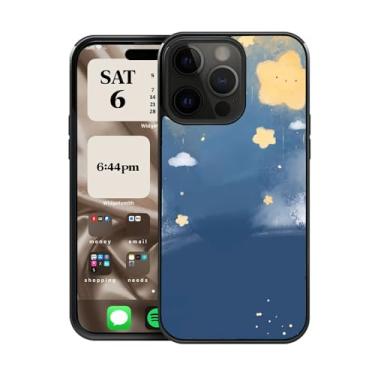 Imagem de CREFORKIAL Capa de telefone fofa estética Kawaii Star para iPhone 15, capa rígida para iPhone 15 capa protetora fina à prova de choque TPU macio bumper + traseira rígida de alumínio