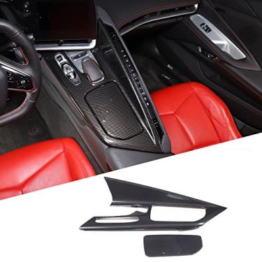 Imagem de Daeiclru Capa de acabamento de painel de mudança de marchas para carro compatível com Chevrolet Corvette C8 2020-2023, caixa de armazenamento de console, acessórios de capa de painel de base de