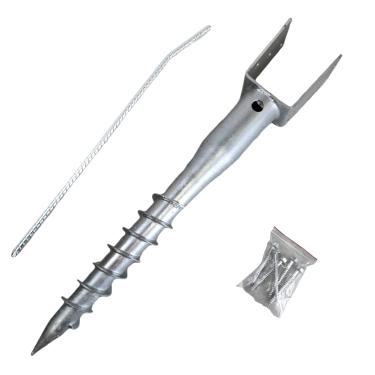 Imagem de Âncora de aterramento galvanizada premium United - Modelo U parafuso em estaca - 68,5 cm de comprimento, serve padrão 4 x 4 (8,9 cm x 8,9 cm na verdade), ótimo para postes de caixa de correio