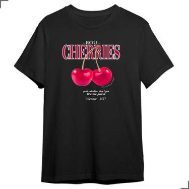 Imagem de Camiseta Tumblr Rou Cherries T-Shirt Moda Red Cherry Blusa - Asulb
