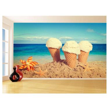 Imagem de Papel De Parede Alimentos Sorvetes Sabores Mar 3,5M Al357