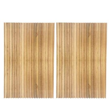 Imagem de Cabeceira Esmeralda Madeira Maciça Ripada 200cm Para Cama De Casal Marrom