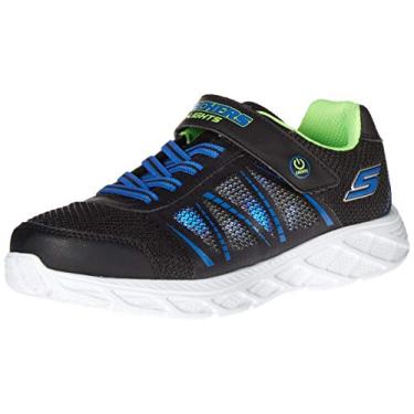 Imagem de Skechers Tênis unissex infantil, S Lighs, meninos, esportivo iluminado, Preto/Azul/Limão, 15