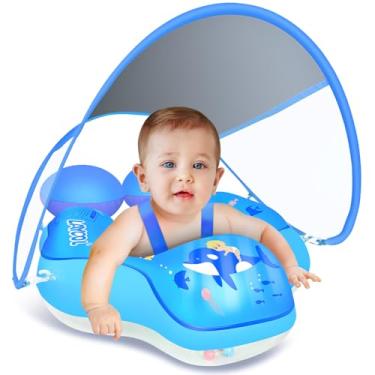 Imagem de LAYCOL Flutuador de piscina para bebês com proteção solar UV FPS 50+, flutuador de piscina inflável infantil para idades de 3-36 meses, treinador de natação