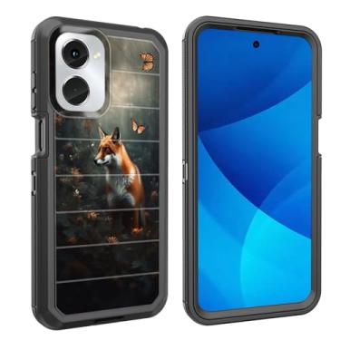 Imagem de smauncucn Capa para Moto G Play 4G 2024, proteção contra quedas à prova de choque, resistente, 3 camadas, militar, resistente, durável para Motorola Moto G Play 4G/5G 2024, Fox Fantasy Butterfly