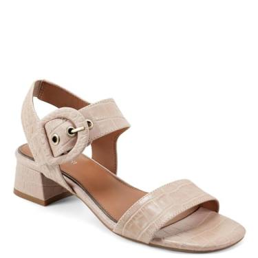 Imagem de Easy Spirit Sandália feminina de salto Selina, Couro Croco Bege, 7