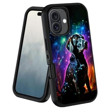 Imagem de stmedazm Capa para iPhone 16, capa protetora de corpo inteiro resistente de grau militar [3 camadas] à prova de poeira à prova de choque para iPhone 16 (6,1 polegadas, 2024), Labrador