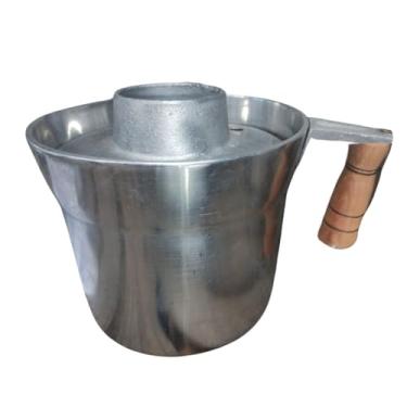 Imagem de Leiteira Fervedor de Leite 2,5 Litros | Alumínio Fundido Polido | Cabo de Madeira | Anti-Derramamento | #Artplast