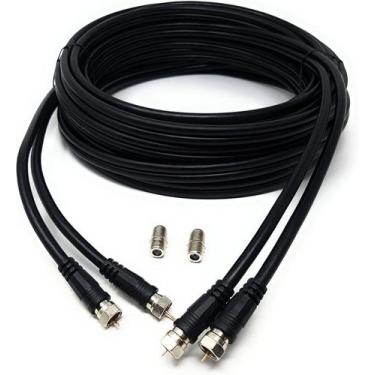 Imagem de Cabo Coaxial Rg6 Preto 10 Metros Antena Tv Montado Menor - New Line Ca