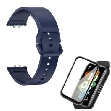 Imagem de Pulseira Silicone para Galaxy Fit 3 + pelicula silicone - teck King, A