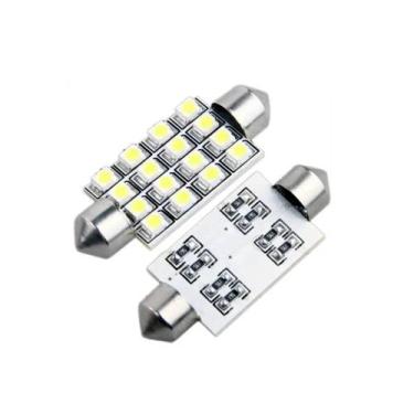 Imagem de Lâmpada Torpedo 16 Leds 42Mm Teto Placa Porta Mala E Luvas - Blue Lion
