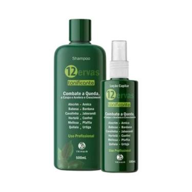Imagem de Kit Shampoo 500ml e Loção 180ml Tonificante 12 Ervas Trihair